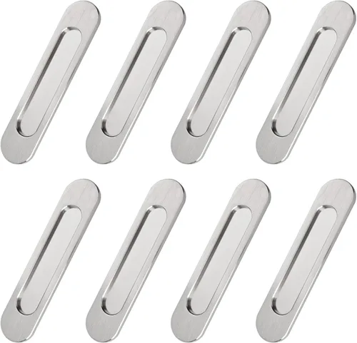Vista 15 de MOROBOR Tiradores de puerta corredera ovalados autoadhesivos de 7.087 in, 2 manijas de aleación de aluminio sin perforaciones para puertas Bronce