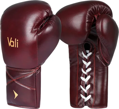 Vista 4 de Vali Lancer - Guantes de boxeo y MMA de cuero con cordones para profesionales