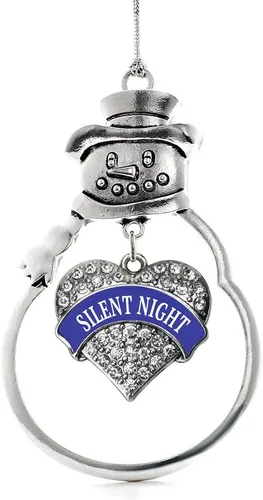 Vista 205 de Inspired Silver - Big Sis - Adorno de Navidad plateado - Adorno de árbol de Navidad con dije de corazón con circonita cúbica - Decoración colgante