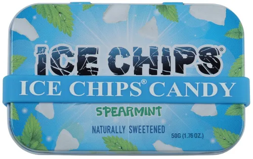 Vista 2 de ICE CHIPS Latas de caramelo de xilitol de 5.28 onzas en total (menta verde, paquete de 3) – Incluye banda como se muestra