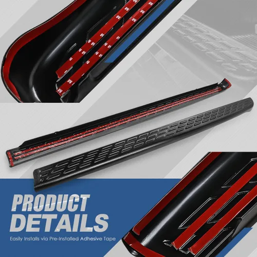 Vista 3 de [Agujeros sin estaca] Par de tapas de rieles de cama trasera Stepside compatibles con Silverado Sierra 1500 2500 2500HD 3500HD 6'6" Fleetside Bed