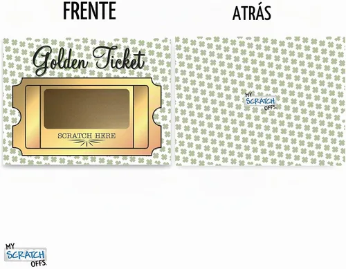 Vista 4 de My Scratch Offs 20 Boletos Dorados para el Día de San Patricio Haz tus propias Tarjetas de Rascar DIY con Adhesivos de Rascar para Boletos de Rifa