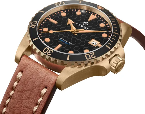 Vista 2 de BODERRY Relojes de buceo automáticos japoneses originales para hombre caja de bronce con cristal de zafiro 3281ft impermeables para hombre con bisel
