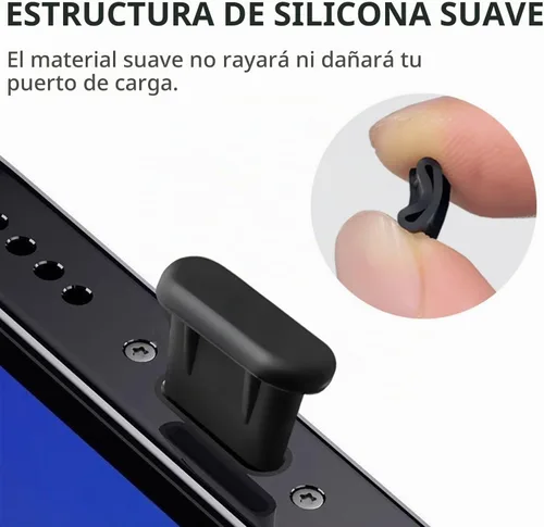 Vista 3 de Enchufe de polvo USB C, cubierta de puerto de carga tipo C de silicona cubierta de enchufe USB C
