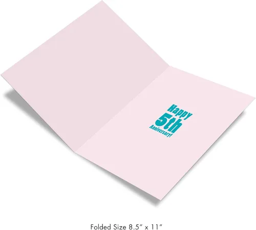 Vista 2 de NobleWorks - Tarjeta de felicitación de aniversario de 5ª boda grande de 8.5 x 11 pulgadas - Matrimonio de 5 años con sobre para hombres, mujeres