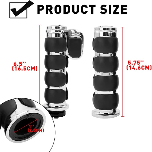 Vista 5 de DREAMIZER 25.4MM Motorcycle Handlebar Grips 1 inch Compatible with Honda Shadow Spirit 750 Valkyrie Fury VTX1300 VTX1800 VT400 VT750 VT1100 - Smooth