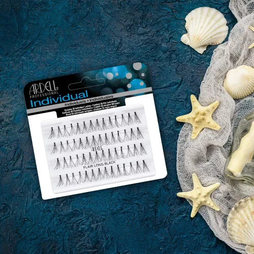 Vista 5 de Ardell Pestañas individuales Flair Long Black – racimos de pestañas sin nudos, extensiones de pestañas en racimo para volumen y longitud naturales