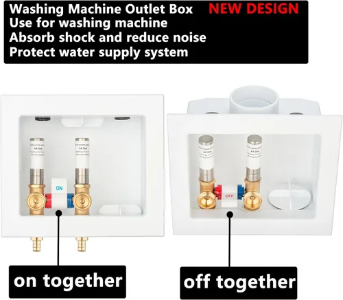 Vista 5 de (1 Paquete) Lidertik Caja de Salida para Lavadora Crimpar PEX-B, Válvula de Control Simple con Amortiguadores de Golpe de Ariete de Acero