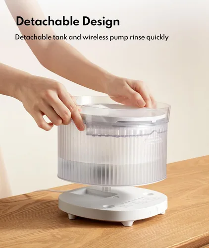 Vista 3 de Homerunpet Fuente de agua inalámbrica para gatos, batería de 7800 mAh, tiempo de funcionamiento de 30 días, diseño desmontable fácil de limpiar