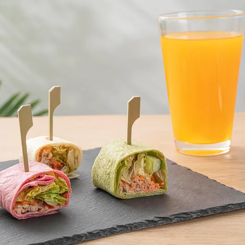 Vista 4 de Restaurantware Pinchos de bambú de 2.5 pulgadas, 1000 púas de bambú desechables resistentes – Cabeza de paleta resistente de bambú para aperitivos