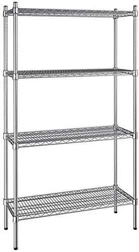 Vista 275 de Kit de 4 estantes de epoxi verde NSF de 21 x 72 pulgadas con postes de 86 pulgadas, estantería de almacenamiento resistente, kit de estantería