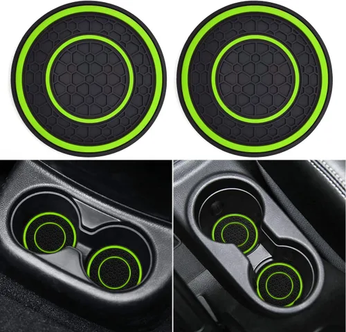 Vista 14 de Auprite Portavasos para automóvil, paquete de 2 posavasos universales antideslizantes para automóvil, accesorios para el interior del automóvil Negro