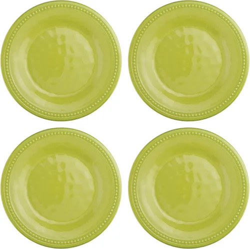 Vista 5 de UP UPware - Platos redondos de postre de melamina con cuentas, platos pequeños para servir, para aperitivos, aperitivos y guarniciones, crema, 6