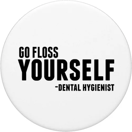 Vista 3 de Go Floss Yourself Funny Dental Saying PopSockets Grip and Stand for Phones and Tablets