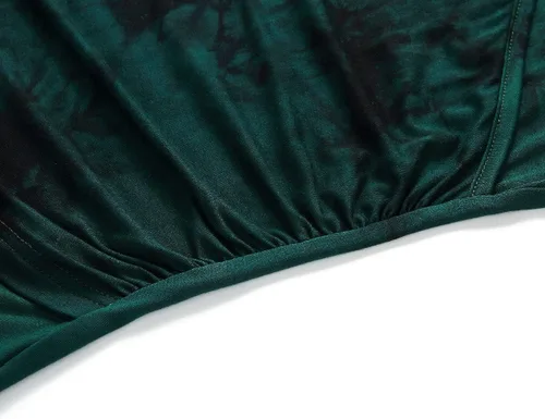 Vista 6 de Beauhuty Blusa de manga corta con cuello en V profundo para mujer, fruncida, sexy, ajustada