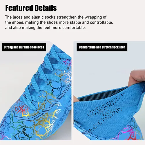 Vista 2 de Zapatos de fútbol para hombre y mujer, botas de fútbol de alta calidad, ligeras y transpirables, tenis de fútbol de uñas largas, suela de goma