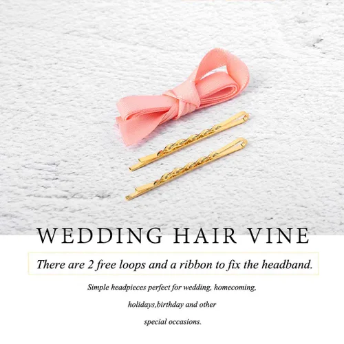 Vista 9 de Unicra Flores de novia para el cabello de boda, perlas de vid, pieza de pelo de novia, accesorios para el cabello de cristal para mujeres y niñas