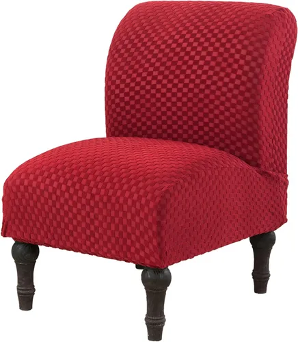 Vista 40 de JIAN YA NA Funda para silla decorativa sin brazos, funda elástica para silla sin brazos, fundas de terciopelo para sillas sin brazos, fundas Beige