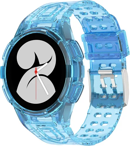 Vista 10 de VeveXiao Glacier - Correa resistente para Samsung Galaxy Watch 4 de 1.575 pulgadas con accesorios de parachoques, Galaxy Watch 4 de 1.575 pulgadas