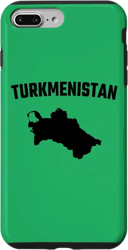 Vista 9 de iPhone 15 Isolated black silhouette of a map of Turkmenistan Case
