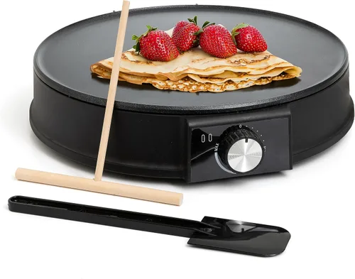 Vista 12 de Moss & Stone Máquina Eléctrica para Crepas – Sartén Portátil para Crepas de 8" Antiadherente con Plato de Inmersión, Apagado Automático, Interruptor
