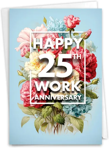 Vista 11 de NobleWorks Tarjeta de felicitación de 25 aniversario (compañero de trabajo) con sobre de 5 x 7 pulgadas para hombres, mujeres (1 tarjeta) 25 años