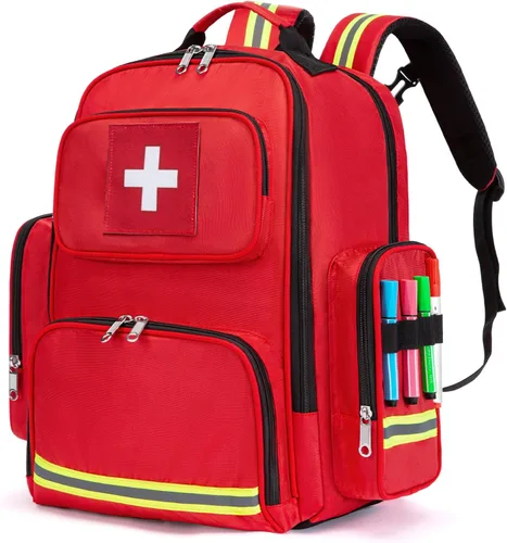 Vista 8 de Gatycallaty Mochila de primeros auxilios médica Emt bolsa de primeros auxilios vacía Ems emergencia salud en el hogar, senderismo, trauma, viajes