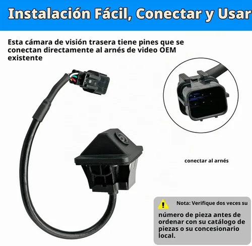Vista 3 de Cámara de respaldo de visión trasera compatible con Kia Optima 2014 2015 2016 Reverse Park Assist cámara de respaldo que reemplaza 95760-2T650