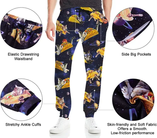 Vista 2 de uideazone - Pants deportivos de estilo casual con estampados en 3D, para hombres y mujeres
