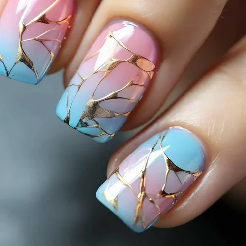 Vista 11 de Uñas postizas cuadradas cortas a presión, uñas postizas de color rosa, de cobertura completa, uñas postizas con purpurina plateada con diseños