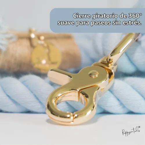 Vista 6 de Puppysentials Correa de perro de cuerda de algodón trenzada de 5 pies para Azul claro