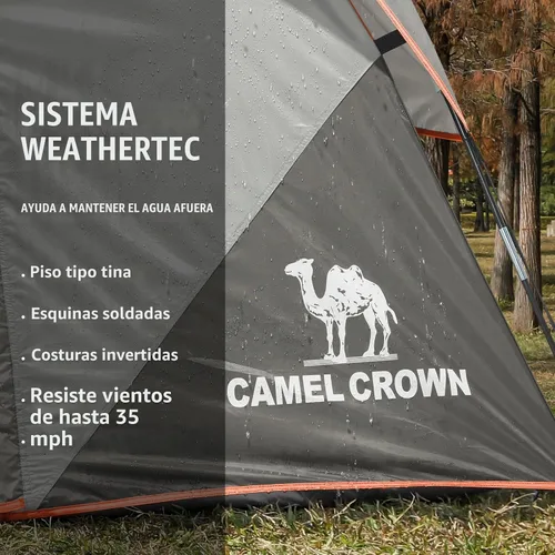 Vista 4 de CAMEL CROWN Tents for Camping 4/6 Person Tent Waterproof Easy Setup Backpacking Tents
