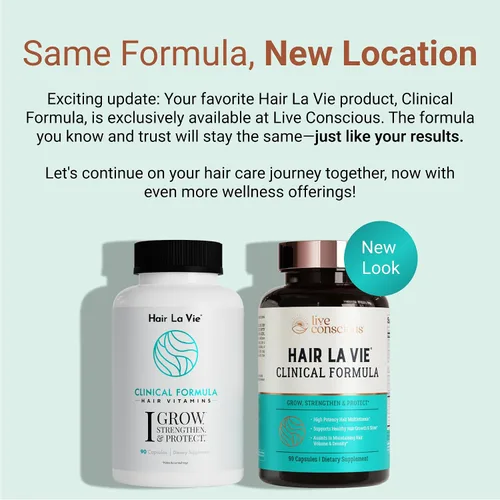 Vista 2 de Hair La Vie Live Conscious - Vitaminas clínicas para el crecimiento del cabello para mujeres y hombres con biotina, colágeno y palma enana americana