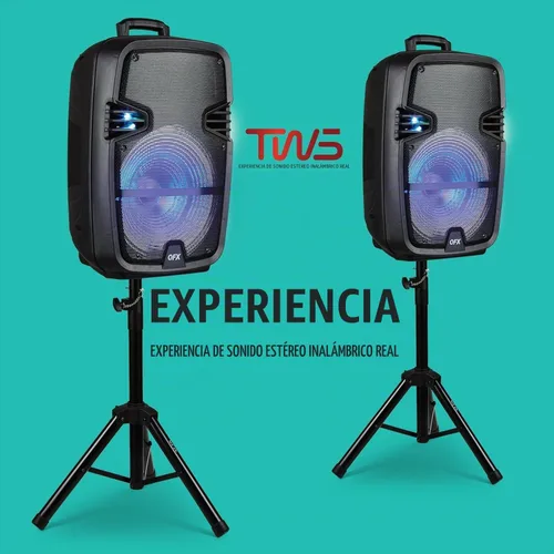 Vista 5 de QFX PBX-616SM - Altavoz recargable Bluetooth de 15 pulgadas con luces LED