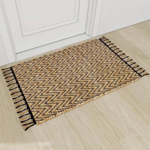 Vista 20 de Eco Crave Alfombra de pasillo de yute de 2,6 x 8 pies – Alfombra de diseño geométrico 100% natural de yute trenzada a mano, alfombra de acento