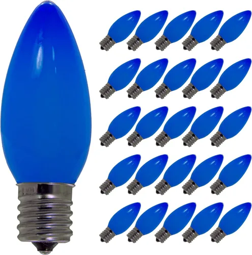 Vista 17 de EST. LEE DISPLAY L D 1902 Bombillas LED de Navidad C7 C9 estilo candelabro estable caja de repuesto de 25 (C7, azul sólido)