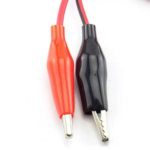 Vista 8 de 5 pares de cables de prueba dobles rojos y negros con pinzas de cocodrilo, cable de puente 16GA