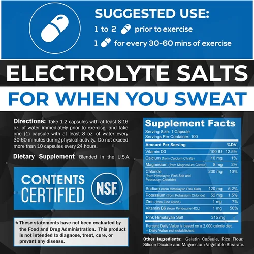 Vista 2 de Polyfit Sales de electrolitos – 100 pastillas de sal – Certificado NSF – Comprimidos de sal de reemplazo de electrolitos para corredores