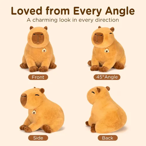 Vista 8 de IKASA 23.5" Giant Capybara Stuffed Animal, Super Soft, Zipper-Free Plush