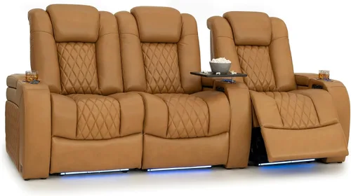 Vista 154 de Seatcraft Asiento de cine en casa Diamante Marrón Reclinable Individual