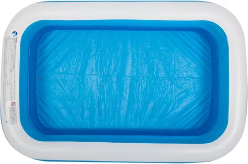 Vista 4 de Piscina rectangular inflable azul y blanca de 8.5