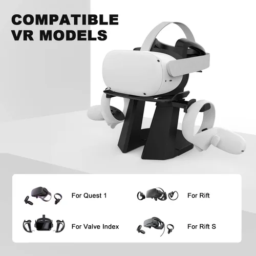 Vista 4 de AMVR Compatible with Quest 2 Stand Upgraded Heavier VR Headset Display Stand Holder and Controller Mount Station for Quest 2Quest 1RiftRift S and