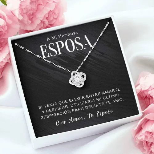 Vista 6 de Collar de regalo para mi esposa - Regalo para mi esposa especial, collares de promesa es para siempre, regalo para mi esposa, mi alma gemela