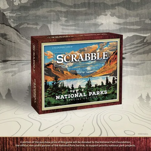 Vista 6 de USAOPOLY Scrabble: Parques Nacionales A partir de 8 años 2-4 jugadores 1 juego, marrón equipo de juego de césped