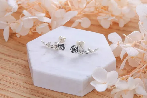 Vista 3 de Aretes colgantes de plata de ley 925 para mujeres adolescentes y niñas