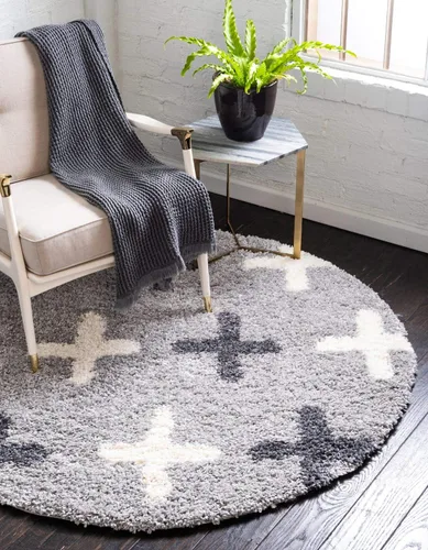 Vista 14 de Unique Loom Hygge Shag Collection - Alfombra moderna de inspiración marroquí con diseño geométrico, felpa y acogedora, rectangular, 8' 0" x 10' 0
