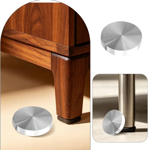 Vista 3 de 4 discos circulares de aluminio para mesas de vidrio, almohadillas antideslizantes fáciles de instalar para mesas de oficina de comedor
