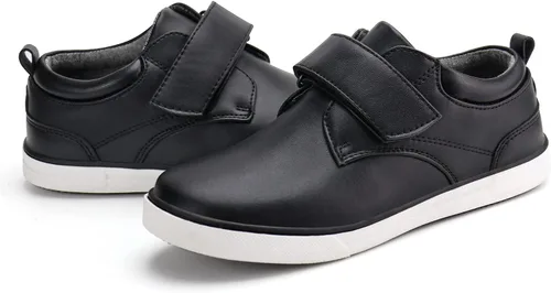 Vista 4 de firelli Mocasines para niños con gancho y lazo para uniforme escolar zapatos Oxford casuales