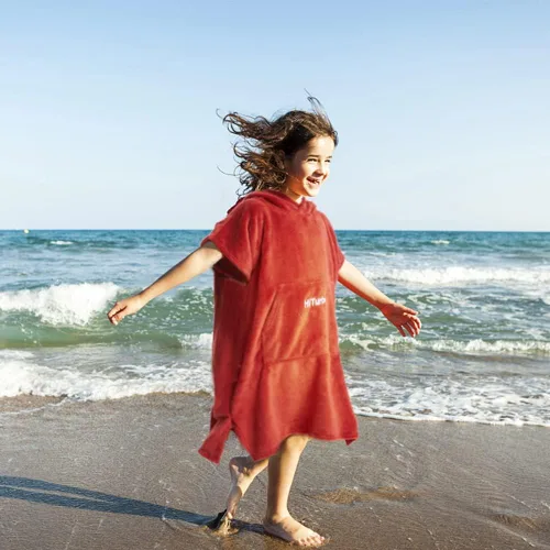 Vista 5 de Hiturbo Toalla de cambio de toalla para niños: toallas de baño de felpa suave, sudadera con capucha cálida de forro polar coral, poncho de surf