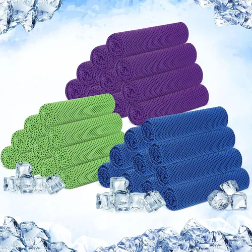 Vista 35 de Hosuly Paquete de 30 Toallas Refrescantes, 40"x12" Hielo Transpirables Suaves Frías Paño de Sudor Microfibra Paños de Entrenamiento para Gimnasio
